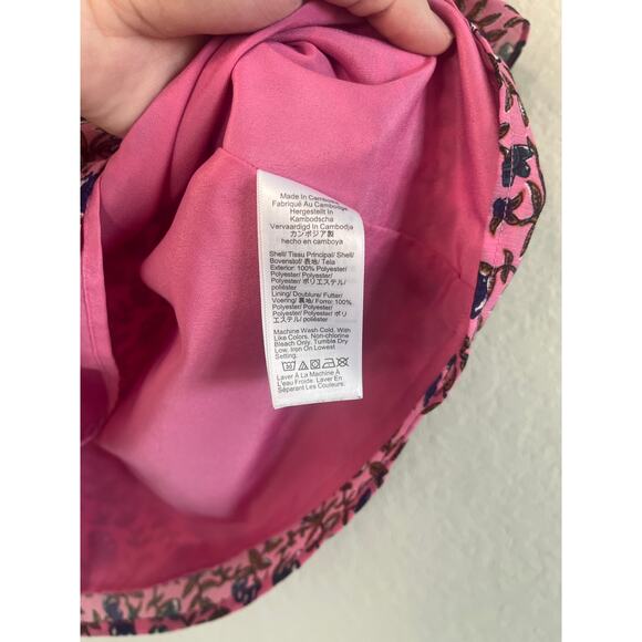 J.Crew Pink Floral Women’s Top Blouse Ruffle Sleeves - Size XXS - Picture 2 of 4